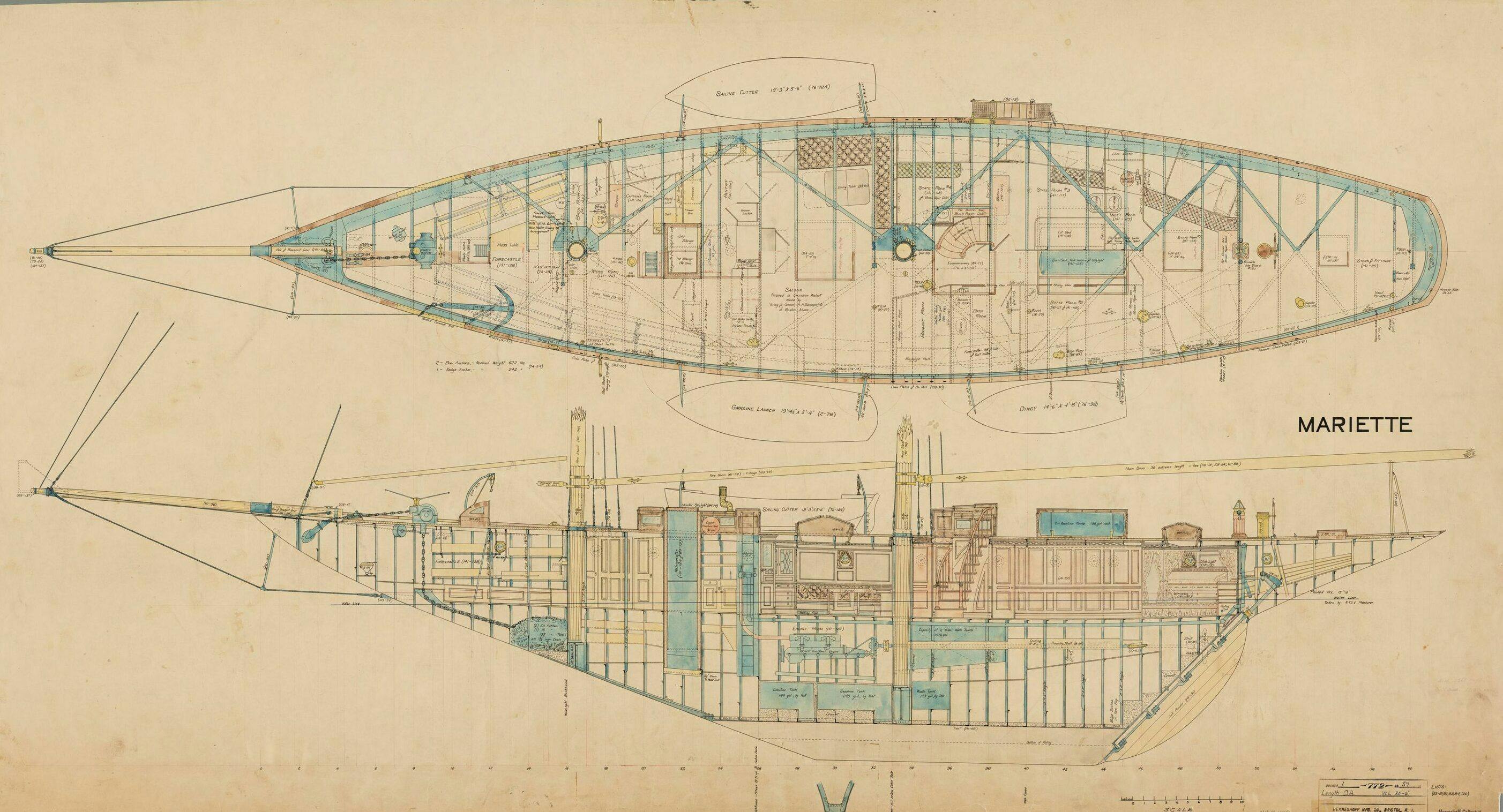 Plan of ship Mariette