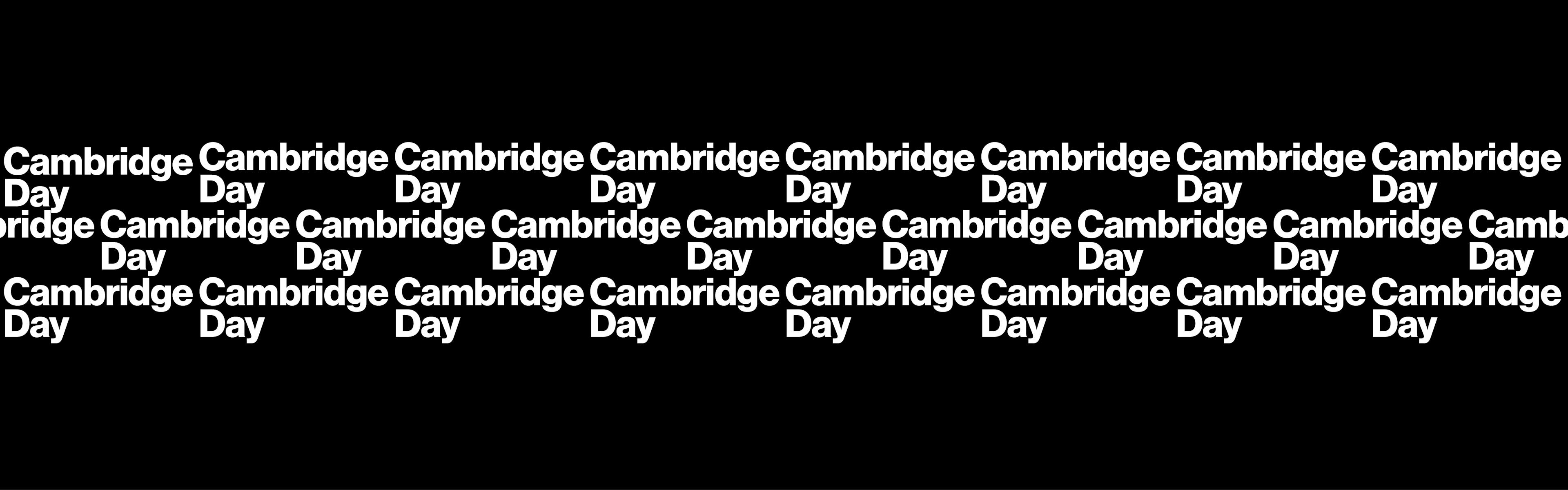 "Cambridge Residents Day" written in graphic text art.