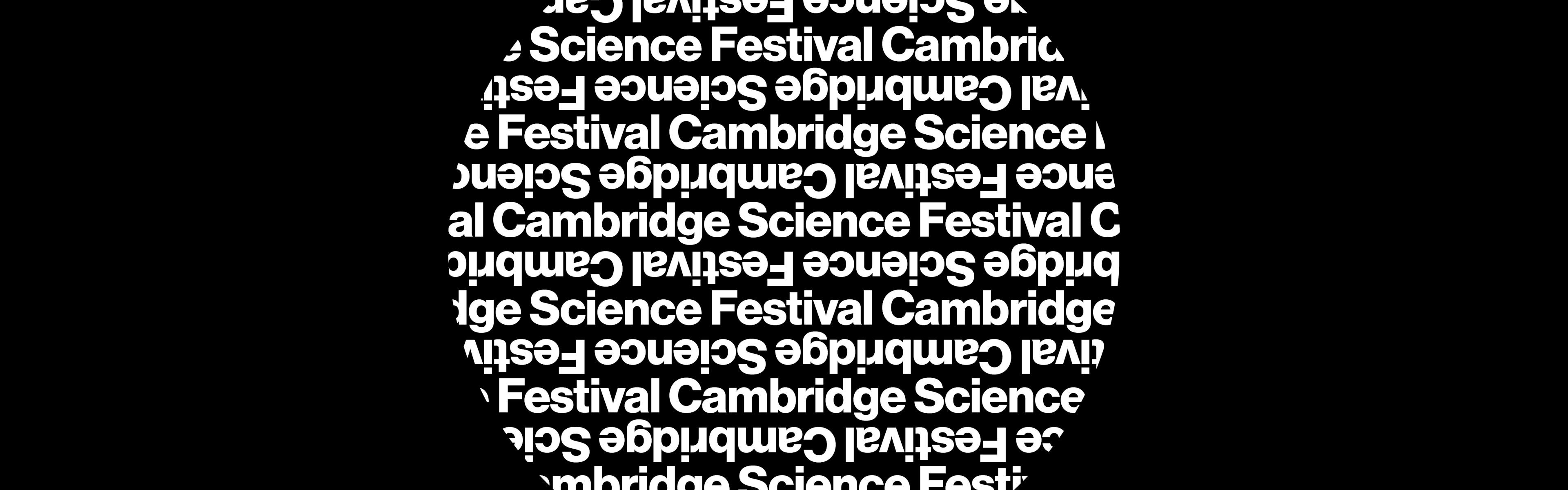 Cambridge Science Festival in repeating text