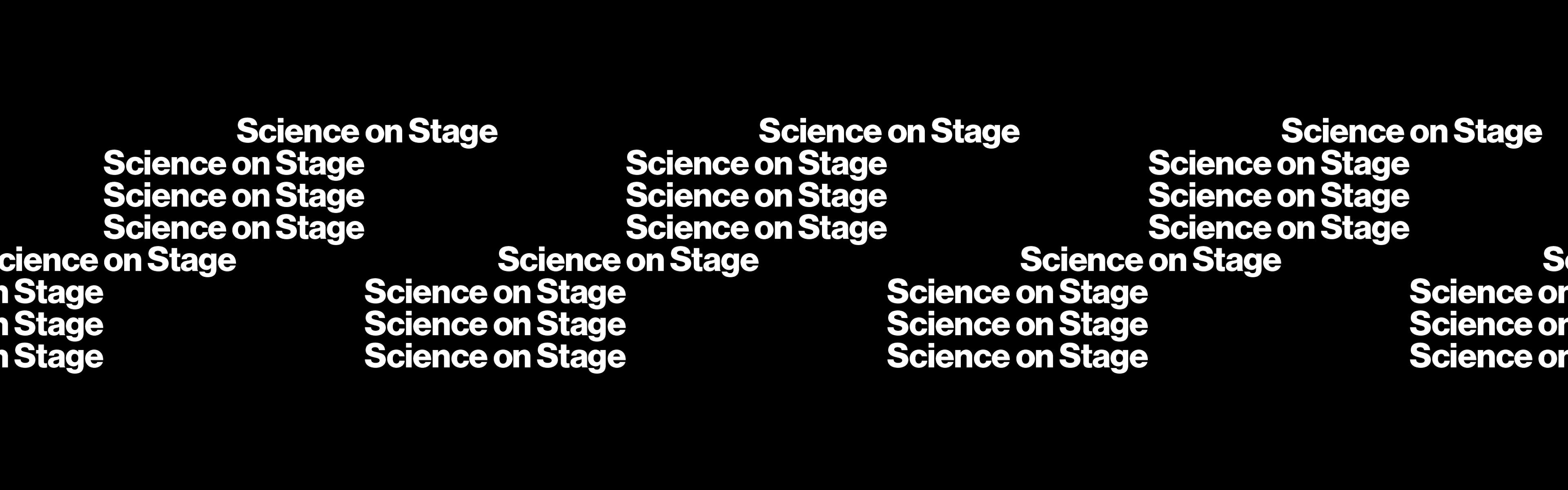 "Science on Stage" repeating text