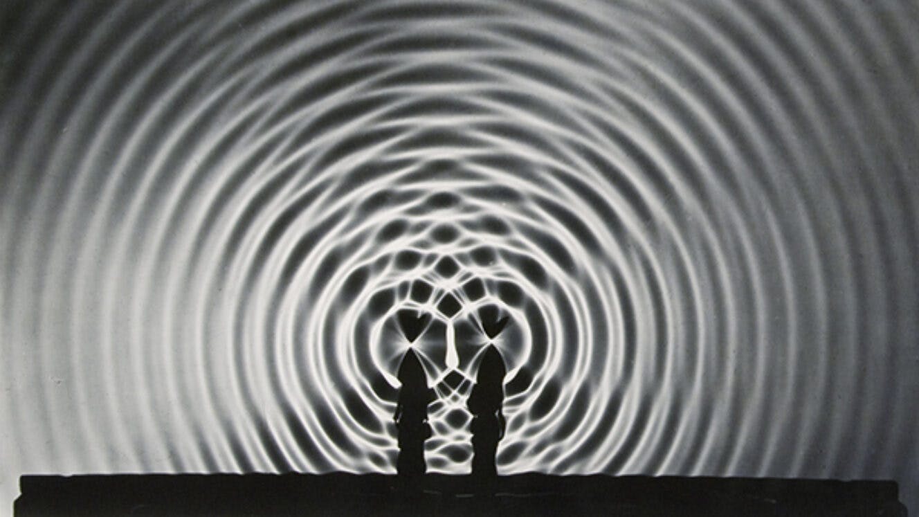 detail of Berenice Abbott photograph of interference patterns in water