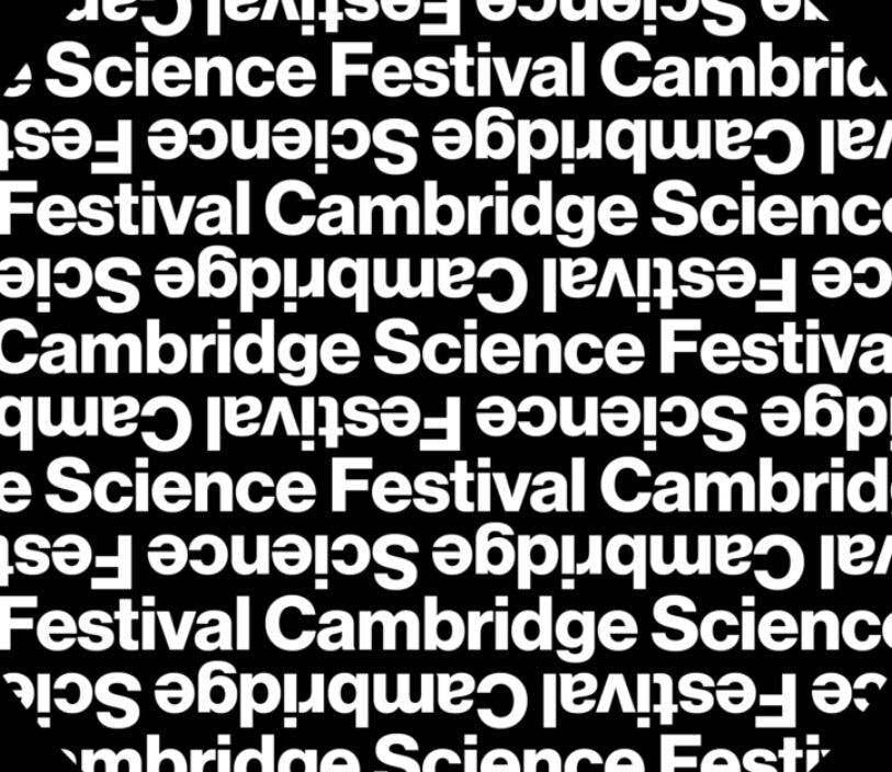 Cambridge Science Festival in repeating text