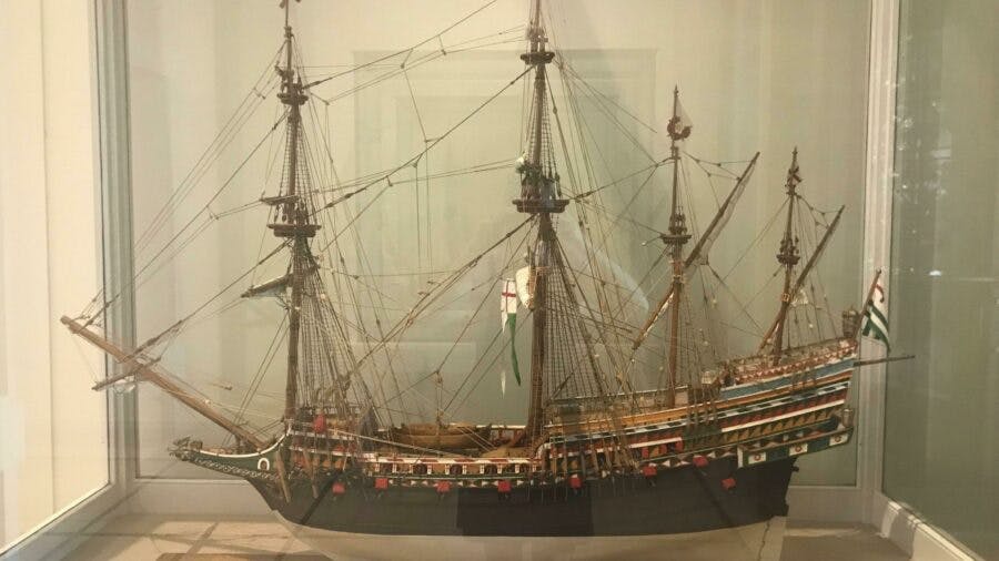 Ship model on display at the Hart Nautical Gallery