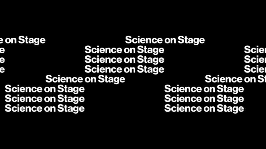 "Science on Stage" repeating text