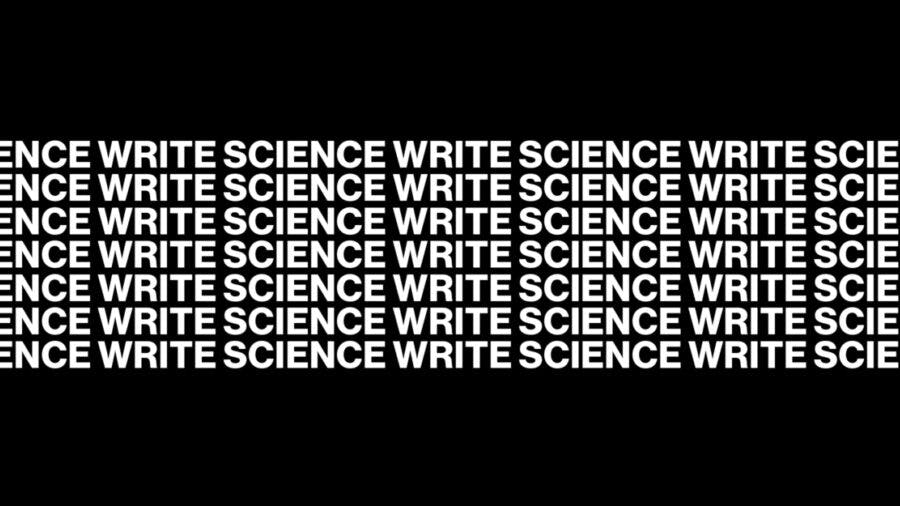 "Write Science" repeating text