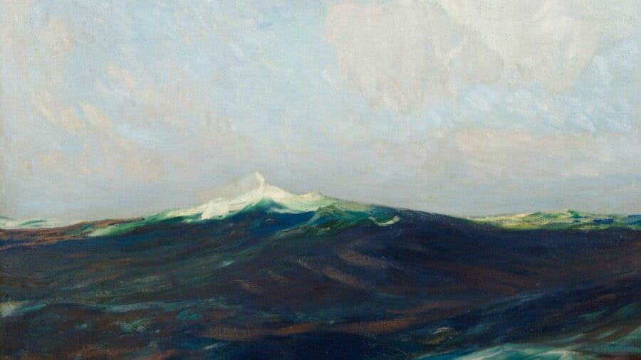 detail from Woodbury's painting The Blue Wave