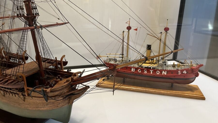 Ship models on display at the Hart Nautical Gallery